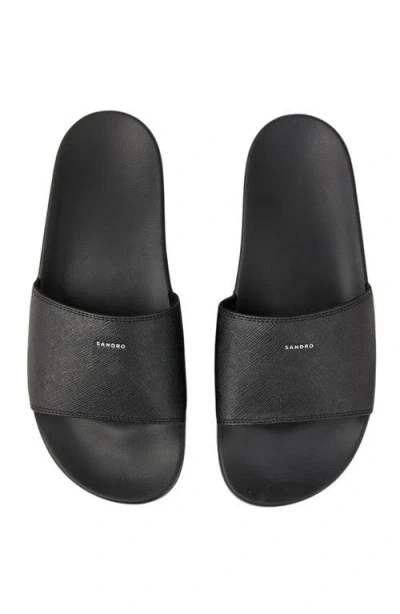 Sandro Logo-print Slides In Black