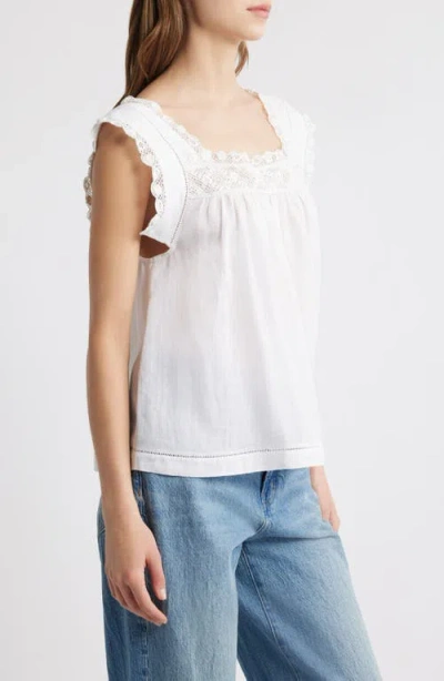 Doen Almadia Crochet-trimmed Ramie Mini Dress In White