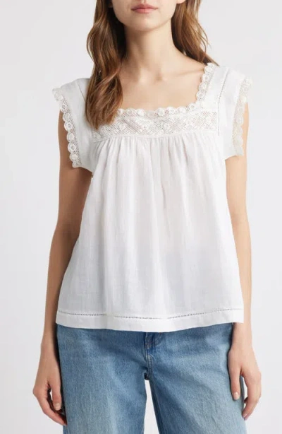Doen Almadia Crochet-trimmed Ramie Mini Dress In White