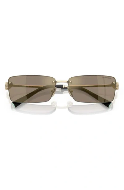 Tiffany & Co . 60mm Rectangular Sunglasses In Brown