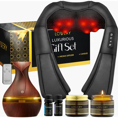 Lovery Ultimate Relaxation Gift Set With Neck Massager, Aroma Diffuser, Lavender And Eucalyptus Oils