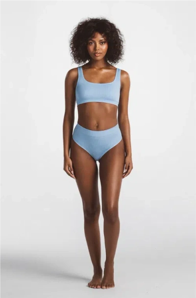 Ldma High Sculpt Thong Rib In Arctic Blue