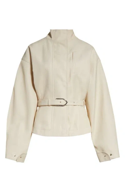 Jacquemus Ciro Belted Wool-blend Jacket In Light Beige
