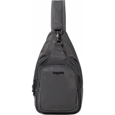 Baggallini Central Park Sling Bag In Smoke Twill