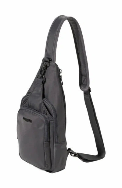 Baggallini Central Park Sling Bag In Smoke Twill