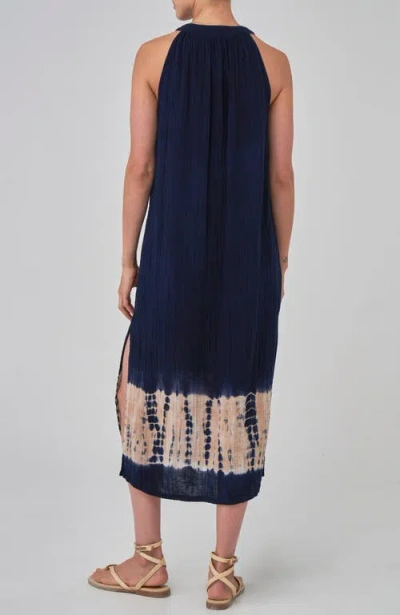 Ocean + Main Ocean+main Sleeveless Gauze Midi Dress With Pockets In Black