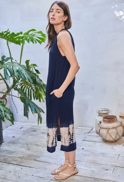 Ocean + Main Ocean+main Sleeveless Gauze Midi Dress With Pockets In Black