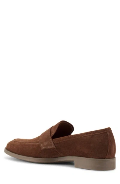 Vagabond Shoemakers Troy Square Toe Suede Penny Loafer In Cocoa Brown