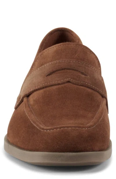 Vagabond Shoemakers Troy Square Toe Suede Penny Loafer In Cocoa Brown