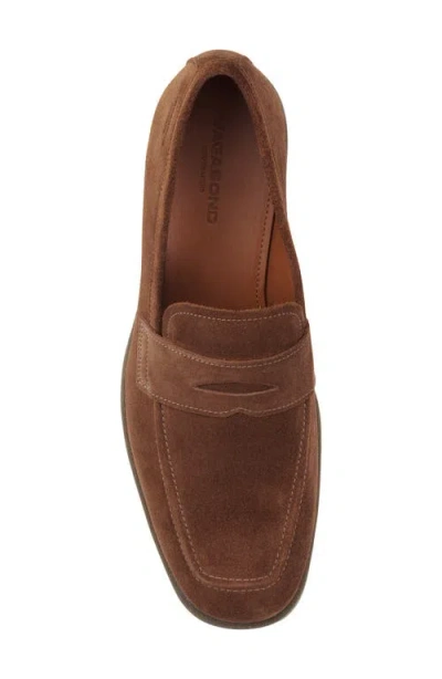 Vagabond Shoemakers Troy Square Toe Suede Penny Loafer In Cocoa Brown