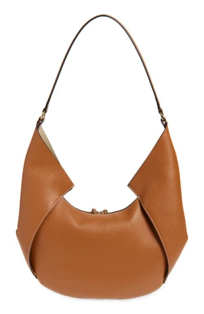 Ree Projects Large Riva Pebbled Leather Hobo Bag In Caramel