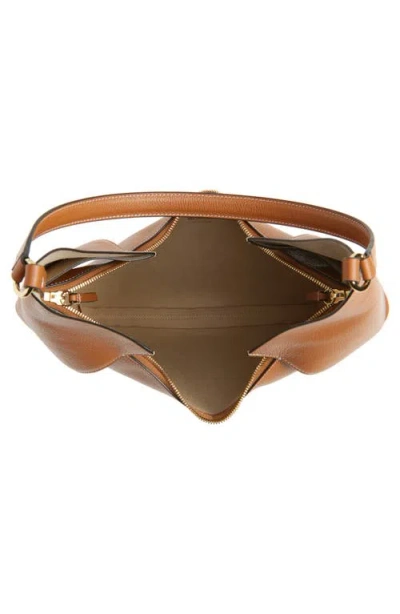 Ree Projects Large Riva Pebbled Leather Hobo Bag In Caramel