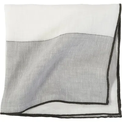 Pom Pom At Home Napa Set Of 4 Linen Napkins In Light Grey