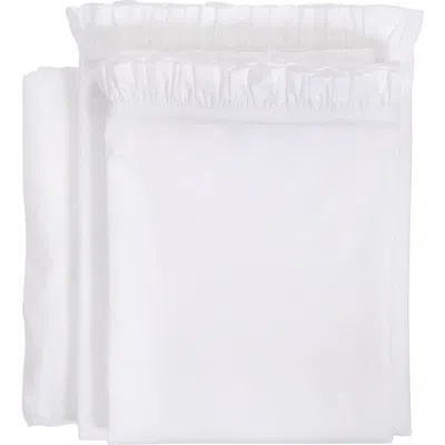 Pom Pom At Home Audrey Ruffle Percale Sheet Set In White