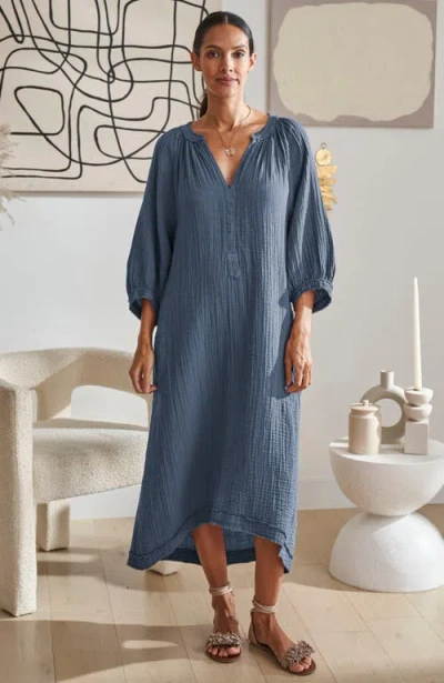 Ocean + Main Ocean+main Gauze Dress With Pockets In Multi