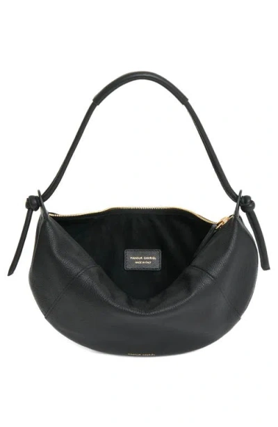 Mansur Gavriel Mini Fortuna Leather Crossbody Bag In Black