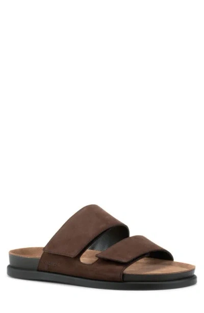 Vagabond Shoemakers Kevin Leather Strap Slide Sandal In Chocolate