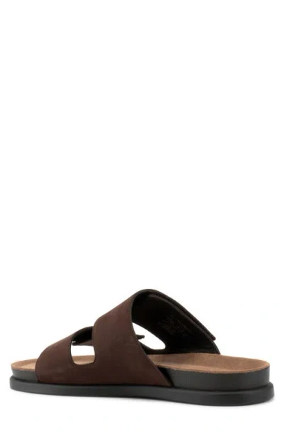 Vagabond Shoemakers Kevin Leather Strap Slide Sandal In Chocolate