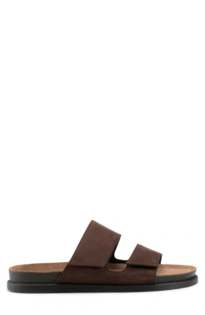 Vagabond Shoemakers Kevin Leather Strap Slide Sandal In Chocolate