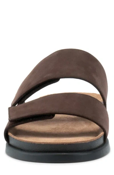 Vagabond Shoemakers Kevin Leather Strap Slide Sandal In Chocolate