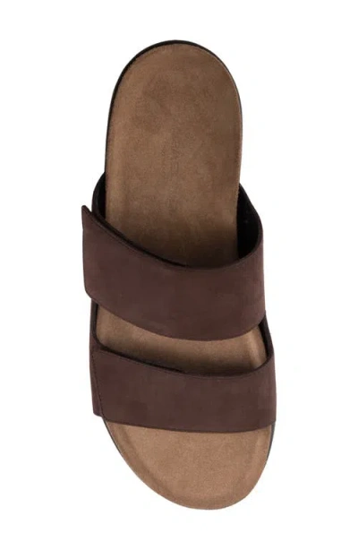 Vagabond Shoemakers Kevin Leather Strap Slide Sandal In Chocolate