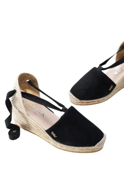 Viscata Fosca Suede Espadrille Wedges In Black