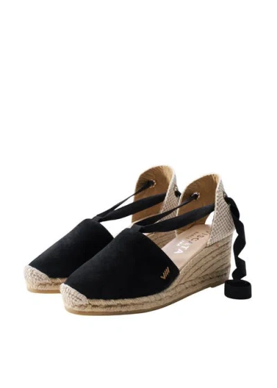 Viscata Fosca Suede Espadrille Wedges In Black