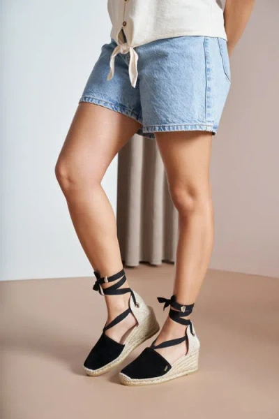 Viscata Fosca Suede Espadrille Wedges In Black