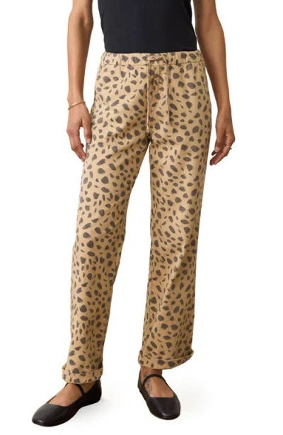 Marine Layer Print Denim Drawstring Pants In Abstract Animal Print