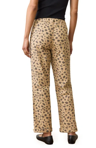 Marine Layer Print Denim Drawstring Pants In Abstract Animal Print