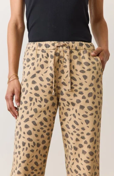 Marine Layer Print Denim Drawstring Pants In Abstract Animal Print