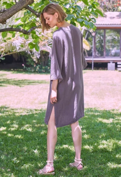 Ocean + Main Ocean+main Short Gauze Tunic Dress With Pockets In Multi