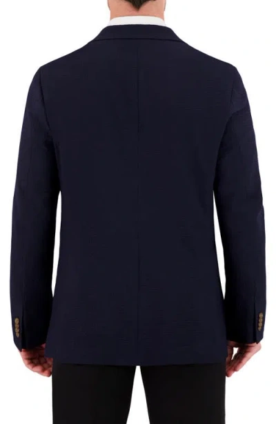 Victor Emmanuel Textured Stretch Seersucker Sport Coat In 422 Navy