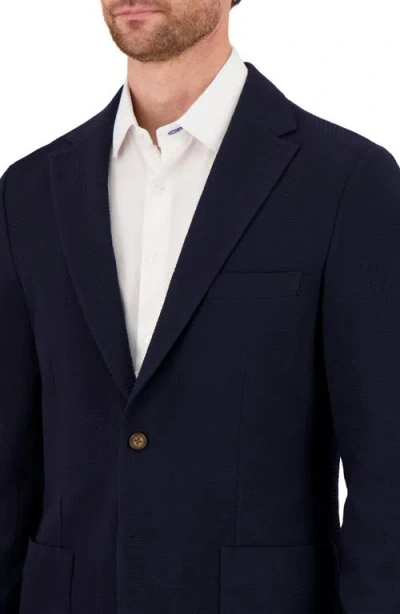 Victor Emmanuel Textured Stretch Seersucker Sport Coat In 422 Navy