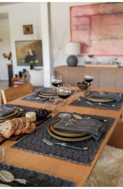 Pom Pom At Home Wren Set Of 4 Placemats In Charcoal