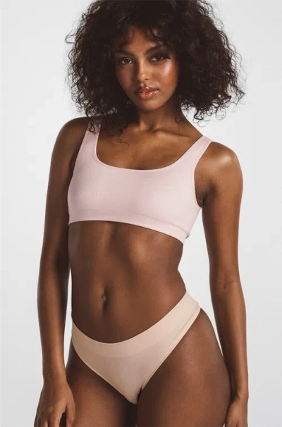 Ldma Low Hide Ribbed Thong In Sand