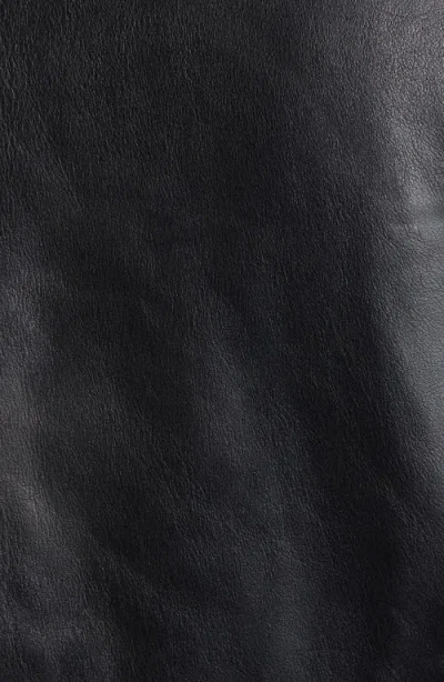 Bode Black Cropped Continental Leather Jacket In Black