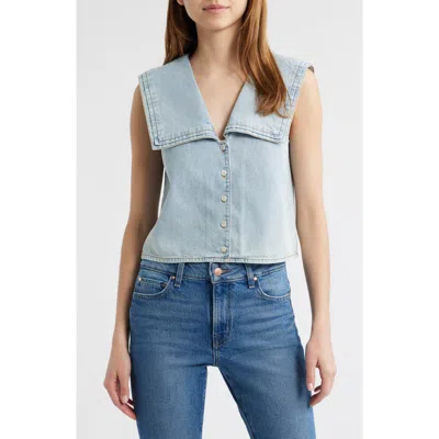 Frame The Yacht Denim Sleeveless Top In Attention