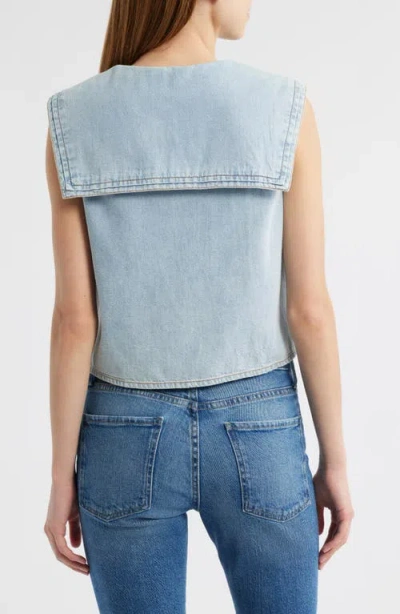 Frame The Yacht Denim Sleeveless Top In Attention