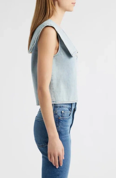 Frame The Yacht Denim Sleeveless Top In Attention
