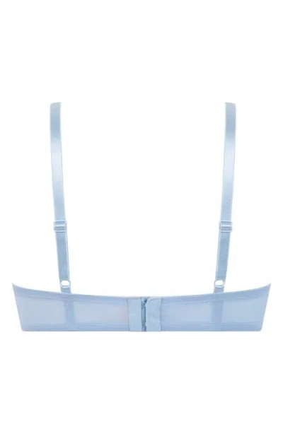 Hunkemoller Hunkemöller Cherry Underwire Mesh & Lace Bra In Cerulean