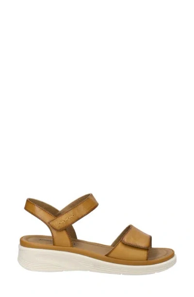 Josef Seibel Severan Ankle Strap Platform Wedge Sandal In Amber