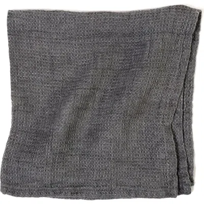 Pom Pom At Home Willows Set Of 4 Linen Napkins In Charcoal Grey