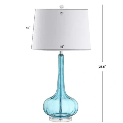 Jonathan Y Bette 28.5" Glass Teardrop Led Table Lamp In Aqua
