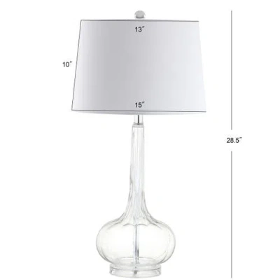 Jonathan Y Bette 28.5" Glass Teardrop Led Table Lamp In Clear