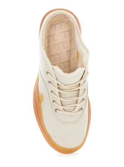 Erl 'low Skate Mule' White Low Top Sneakers With Contrasting Sole In White