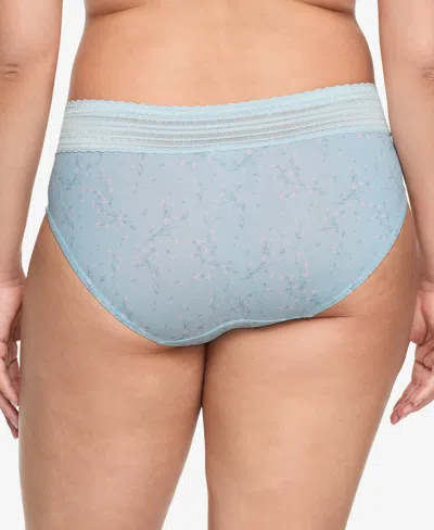 Warner's Warners No Pinching, No Problems Dig-free Comfort Waist With Lace Microfiber Hipster 5609j In Baby Blue Printemps Floral