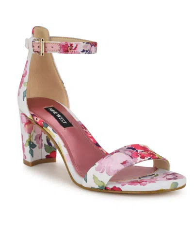 Nine West Women's Pruce High Block Heel Dress Sandals In Pink