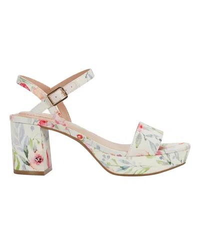 Bandolino Women's Pennie Platform Block Heel Sandals In Ivory Floral