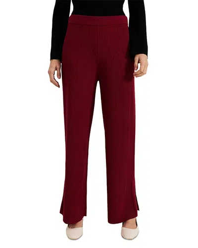 Phase Eight Lori Ribbed Pants In Burgundy